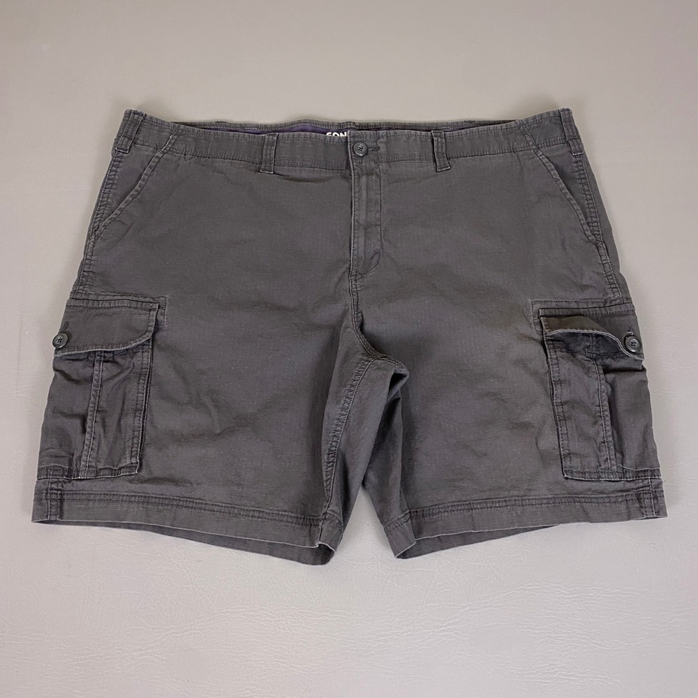 Sonoma Goods For Life Cargo Shorts Mens‎ 48 Dark Gray Ripstop Flexwear Cotton